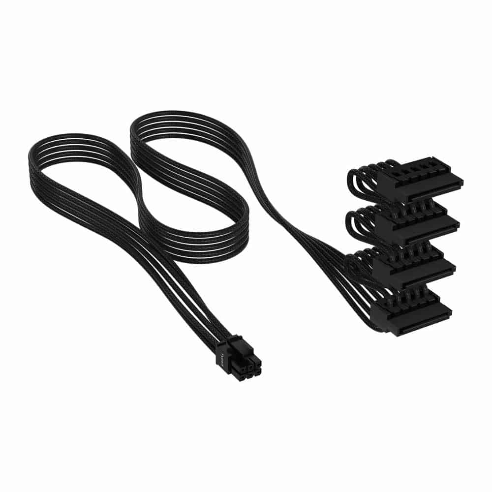 (image for) Corsair Premium Black Individually Sleeved Serial ATA (SATA) Type-5 PSU Cable
